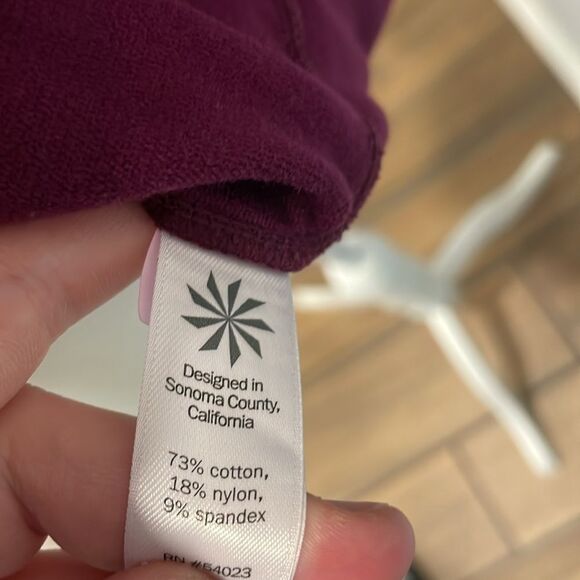 Athleta Plum Purple Sentry Cowl Neck Hooded Sweatshirt Size Small - Picture 6 of 9